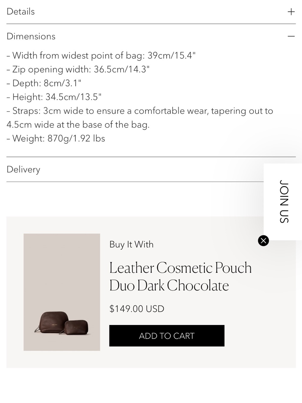 Bella Bag Convertible 3-1 Classic Size Dark Chocolate - Picture 7 of 15